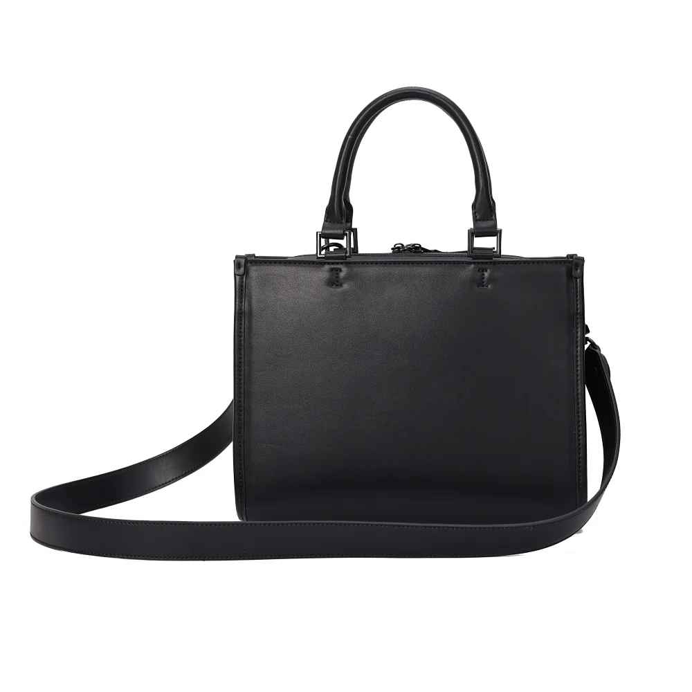 Bolsa Tramado Preta Duas Alças - vista 4 de 5