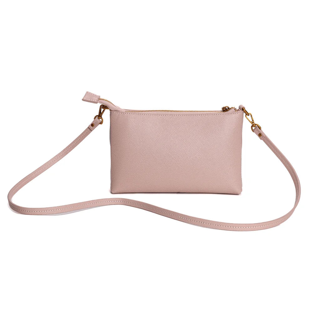 Bolsa Clutch Risco Bege Alça Transversal - vista 5 de 6
