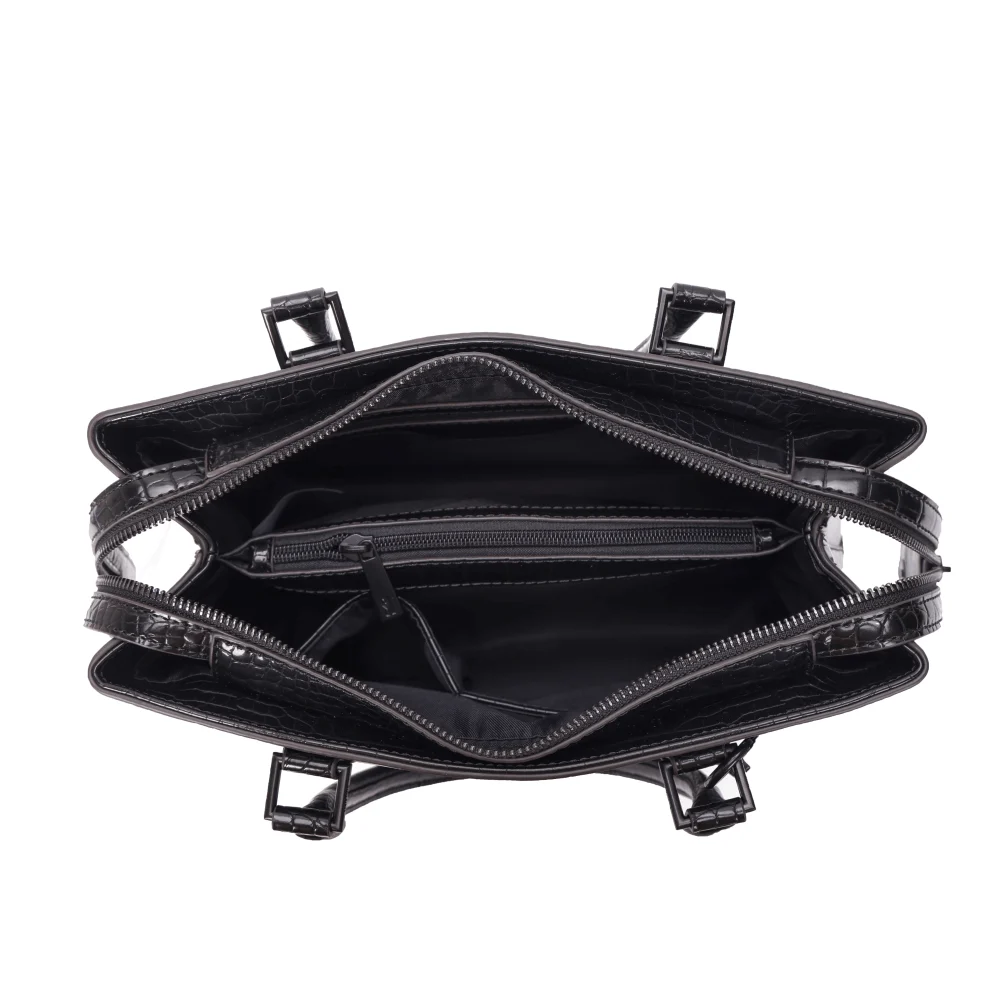 Bolsa Tote Croco Preta Duas Alças - vista 4 de 6