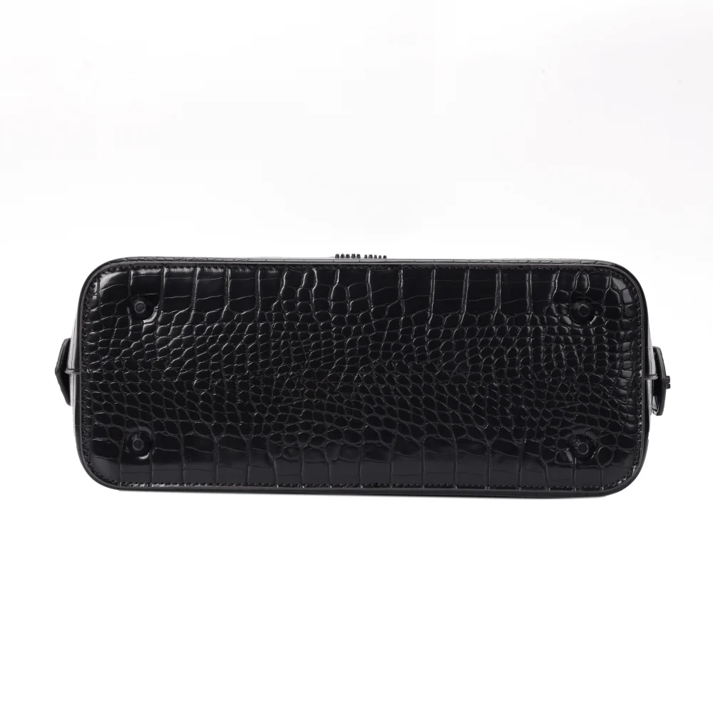 Bolsa Tote Croco Preta Duas Alças - vista 5 de 6