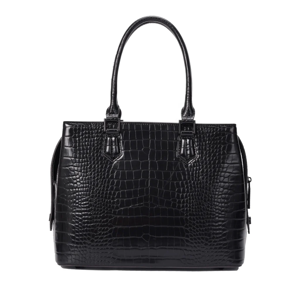 Bolsa Tote Croco Preta Duas Alças - vista 6 de 6