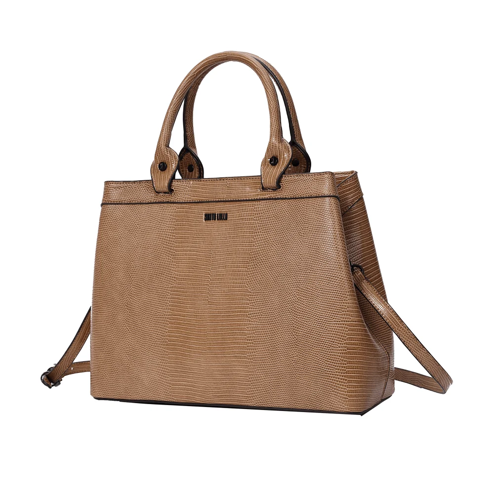 Bolsa Tote Lizard Marrom Duas Alças - vista 2 de 5