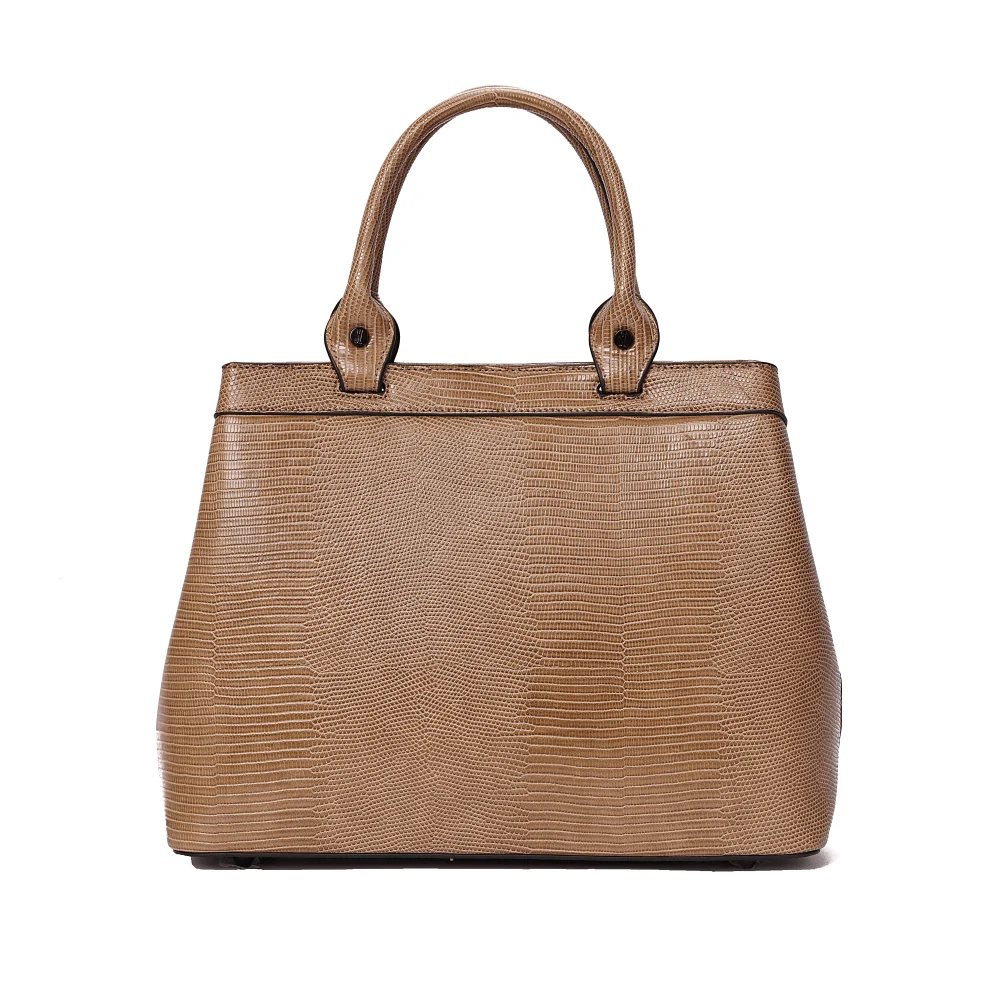 Bolsa Tote Lizard Marrom Duas Alças - vista 4 de 5