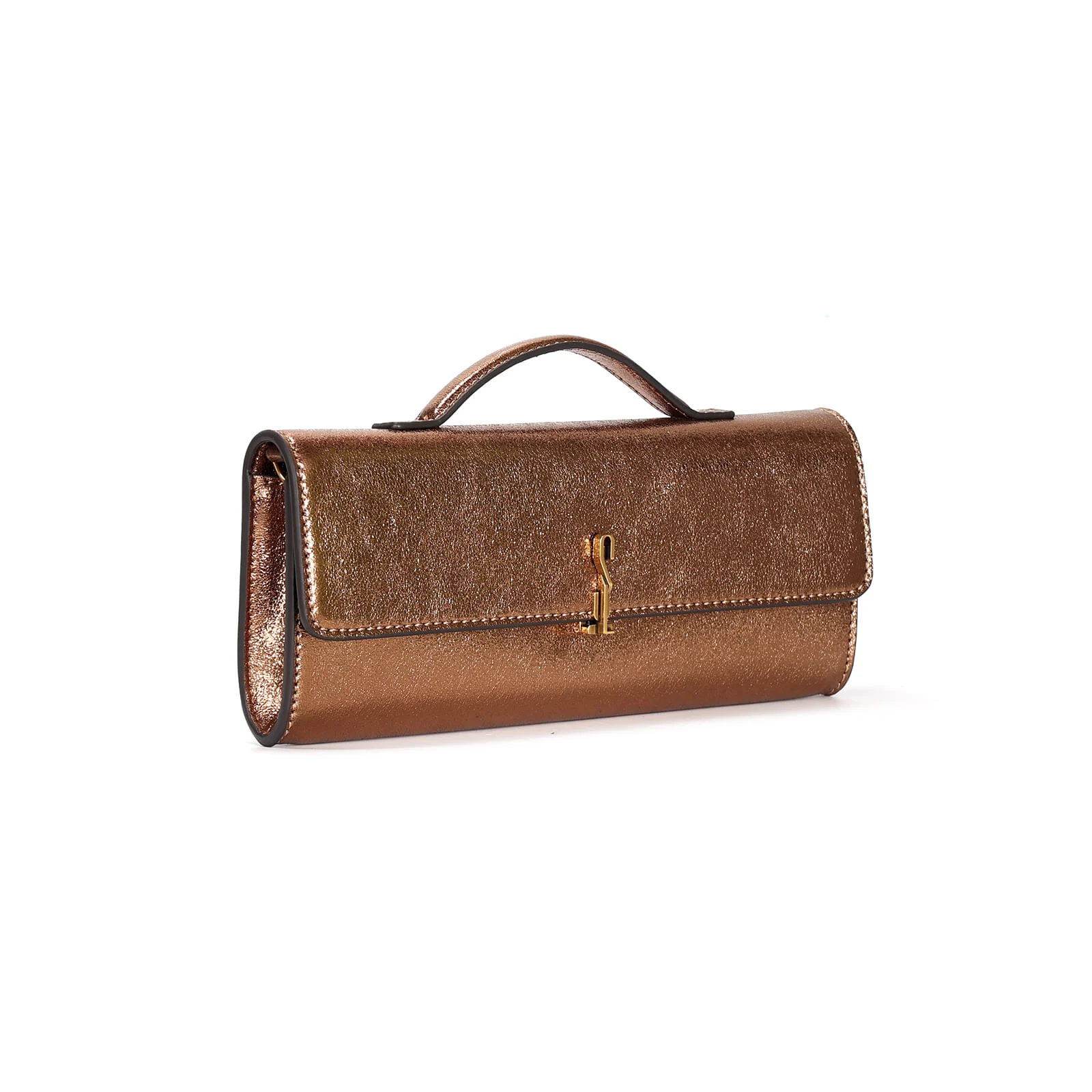 Bolsa Metalizada Bronze Duas Alças - vista 2 de 3