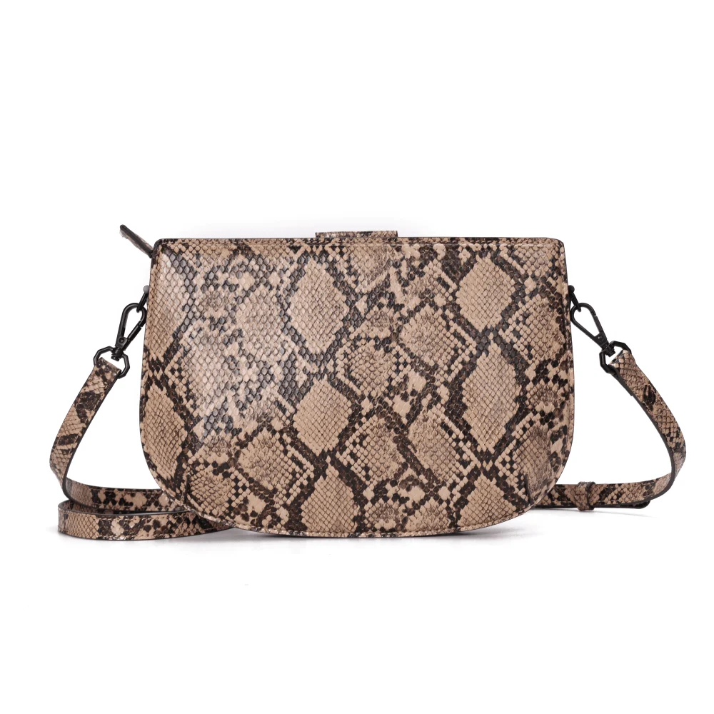 Bolsa Média Animal Print Estampa Cobra Alça Transversal - vista 5 de 7