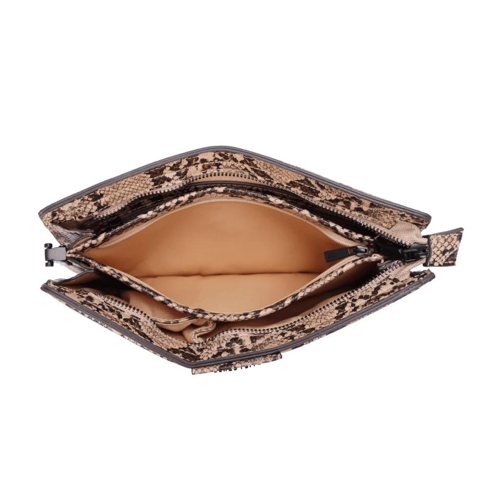 Bolsa Média Animal Print Estampa Cobra Alça Transversal - vista 7 de 7