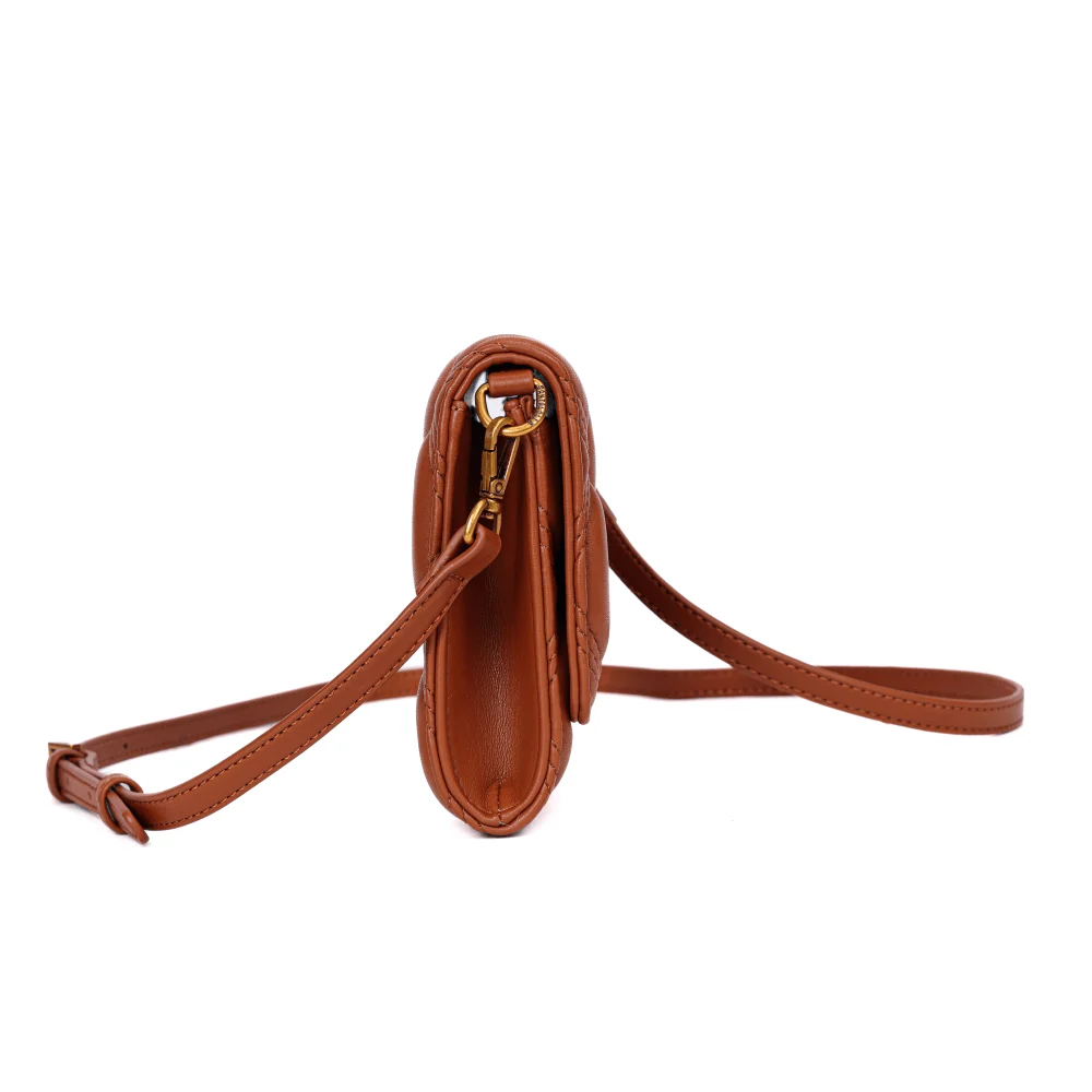 Bolsa Carteira Soft Marrom New Rust Alça Transversal - vista 3 de 5