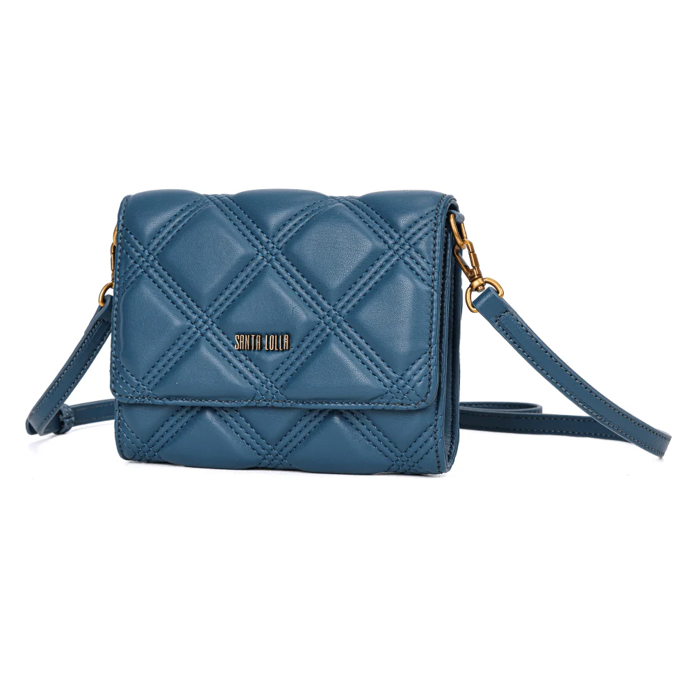 Bolsa Carteira Soft Azul Pavão Alça Transversal - vista 3 de 6