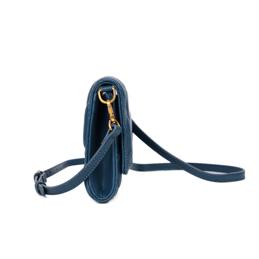 Bolsa Carteira Soft Azul Pavão Alça Transversal - vista 4 de 6