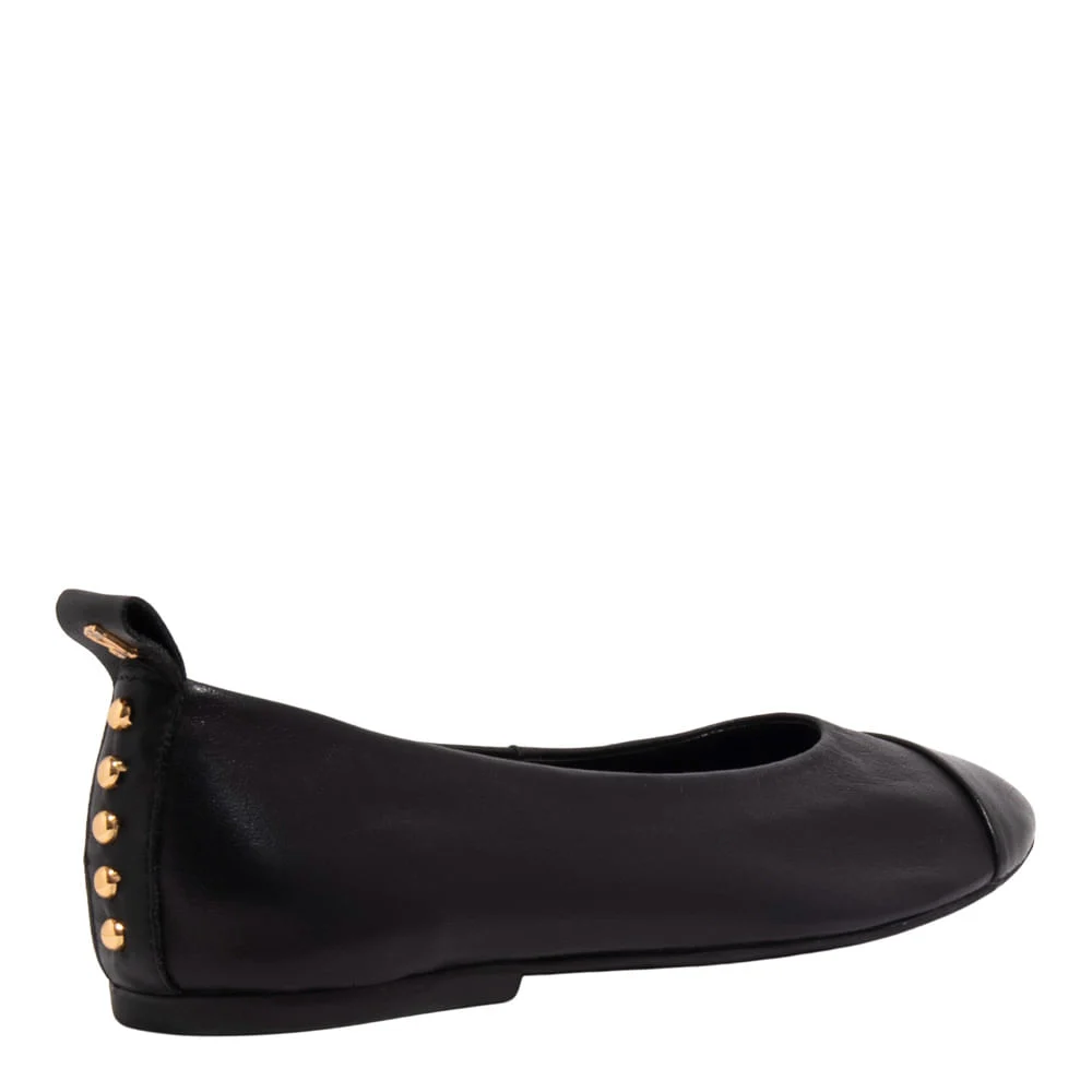 Sapatilha Couro Nobre Soft Preto Bico Redondo - vista 3 de 4