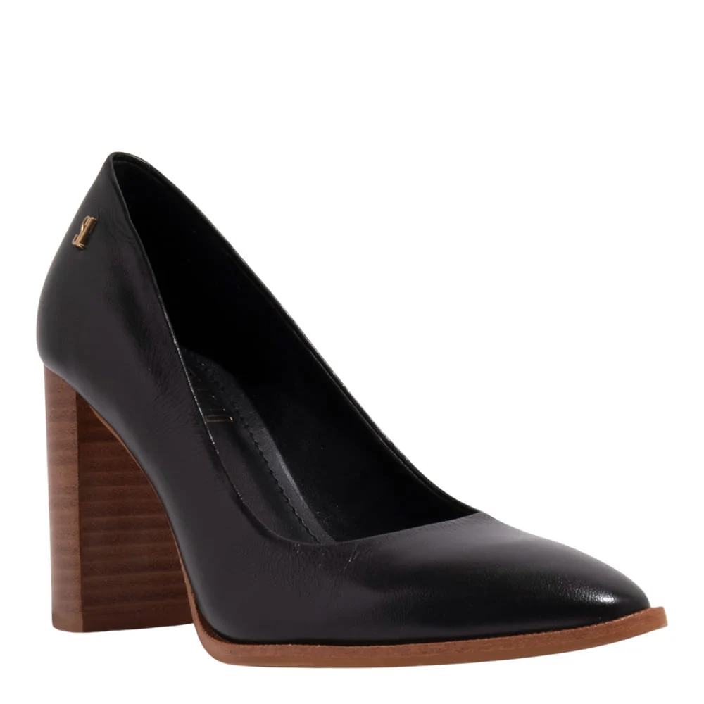 Scarpin Couro Nobre Soft Preto Bico Fino - vista 2 de 3