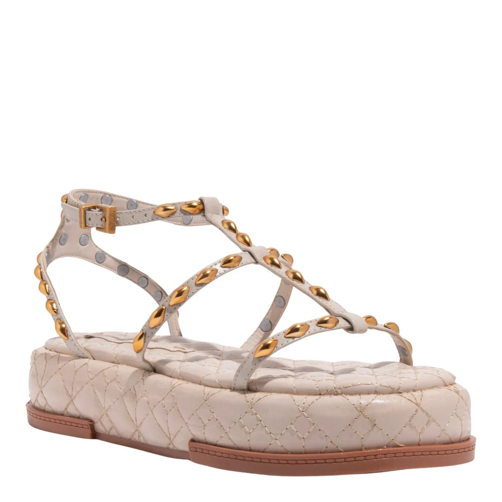 Sandália Papete Couro Confort Off White - vista 2 de 4