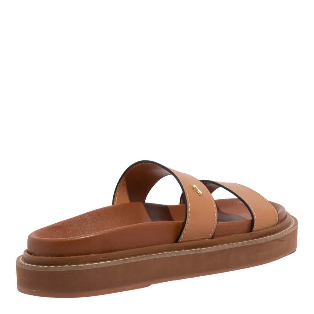 Papete Flatform Couro Nobre Soft Caramelo - vista 3 de 4