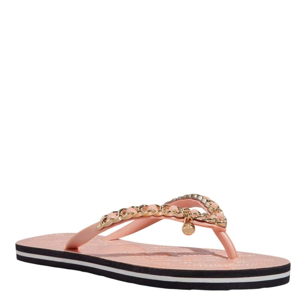 Chinelo Flip Flop Verniz Cristal Corrente Rosa - vista 2 de 5