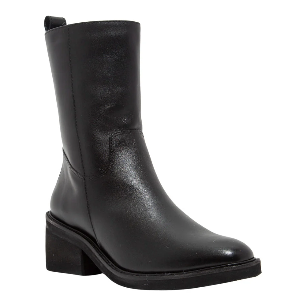 Bota Couro Confort Preto Salto Bloco - vista 2 de 3