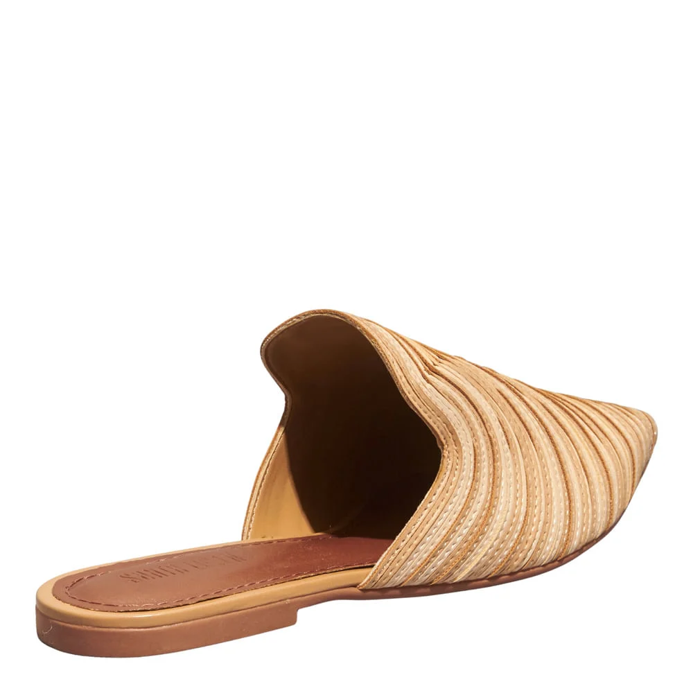 Mocassim Mule Napa Soft Bege Bico Fino - vista 4 de 4
