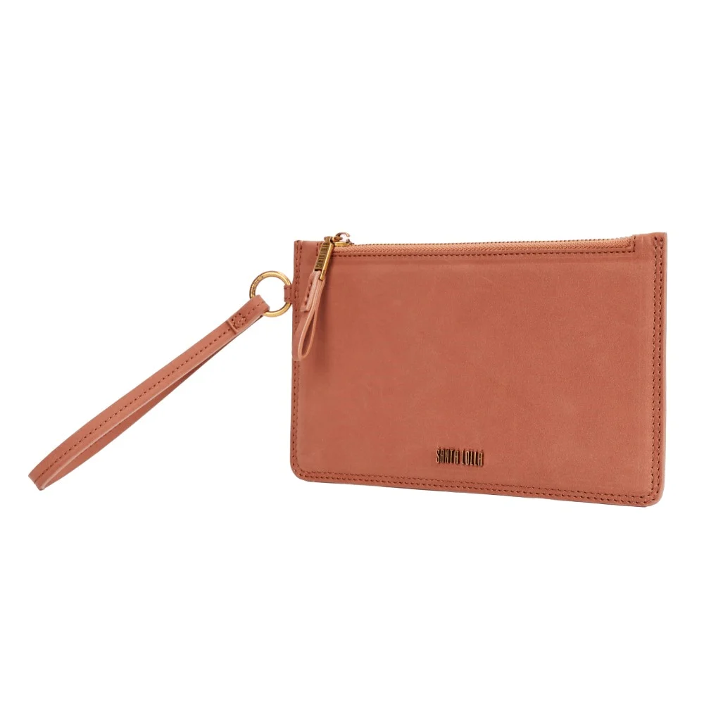 Clutch Pequena Camurça Marrom Alça De Mão - vista 3 de 8