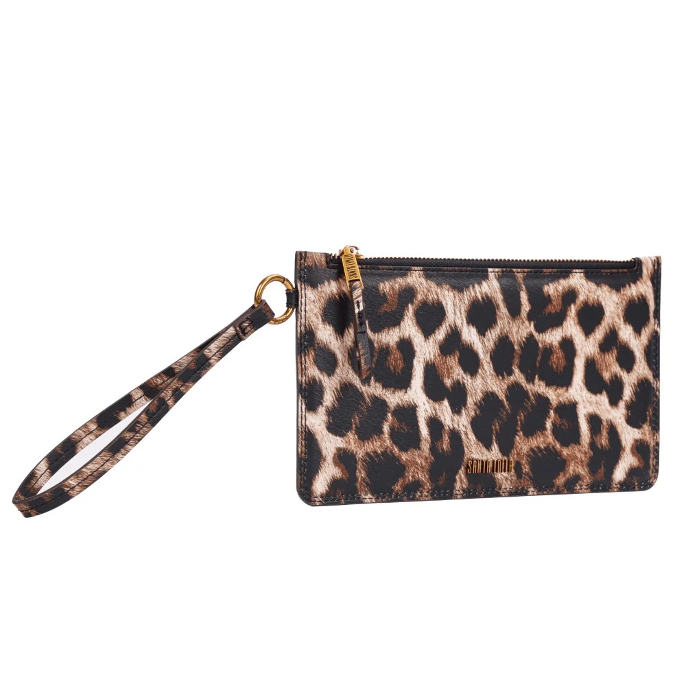 Clutch Pequena Animal Print Onça Alça De Mão - vista 2 de 8