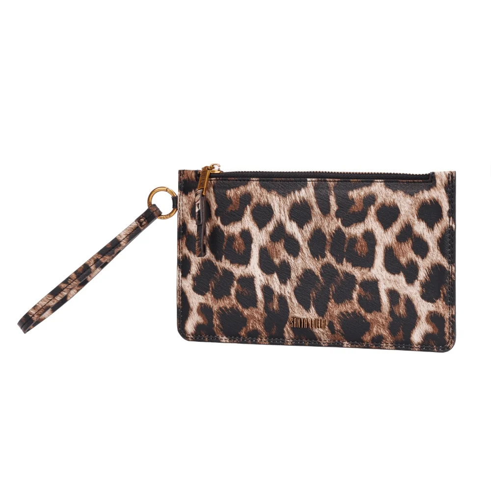 Clutch Pequena Animal Print Onça Alça De Mão - vista 3 de 8