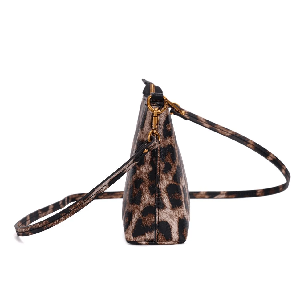 Bolsa Clutch Pequena Estampa Animal Print Onça Alça Transversal - vista 4 de 7