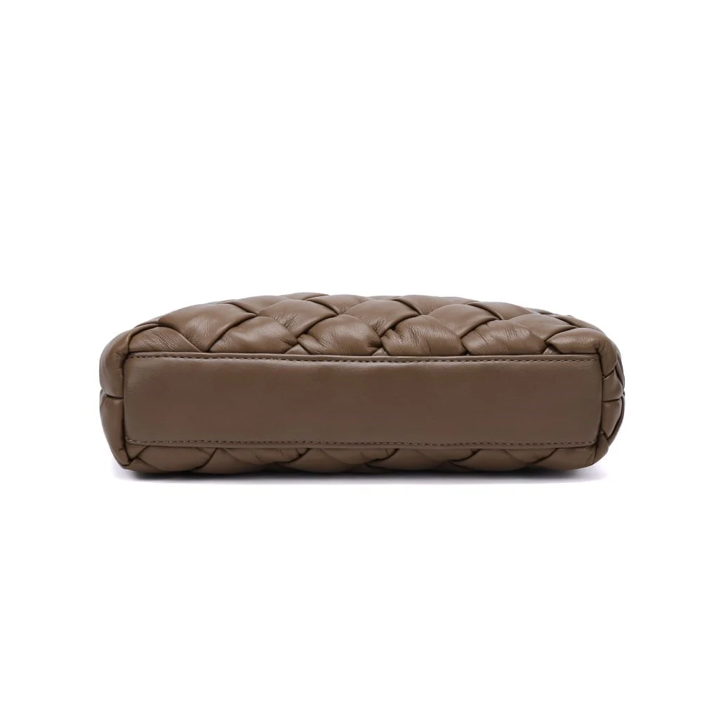 Clutch Pequena Soft Cinza Alça De Mão - vista 5 de 5