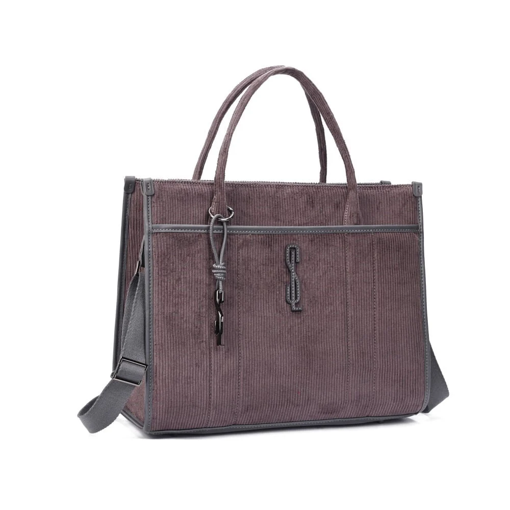 Bolsa Veludo Cinza Alça Dupla - vista 2 de 9