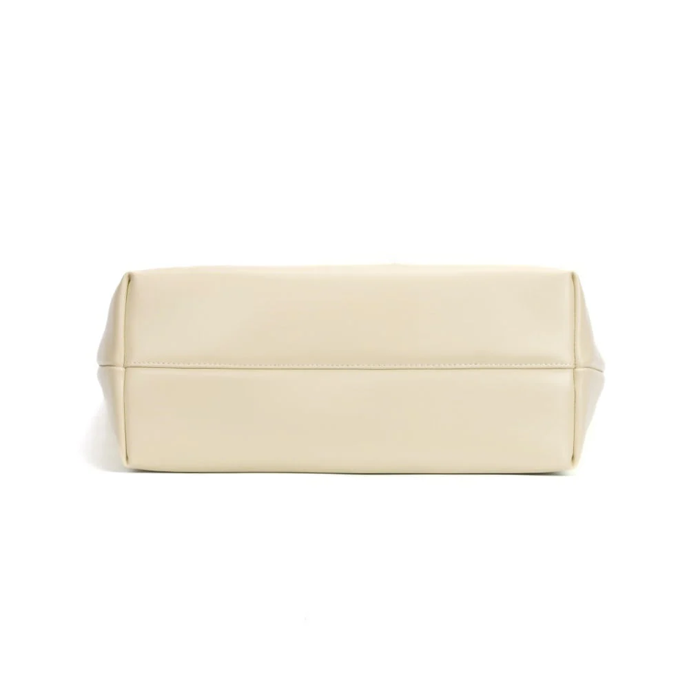 Bolsa Shopper Universitária Verniz Glossy Preta E Off White - vista 5 de 7