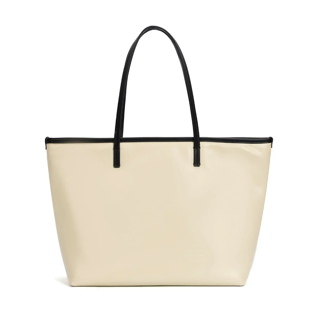 Bolsa Shopper Universitária Verniz Glossy Preta E Off White - vista 7 de 7