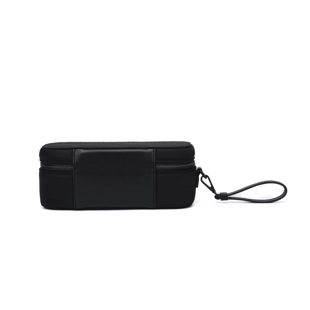 Necessaire Nylon Preta Alça De Mão - vista 3 de 5