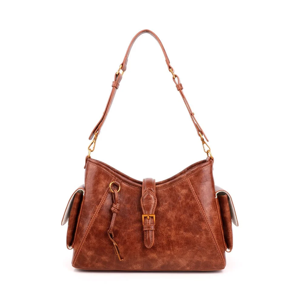 Bolsa Rustica Marrom Alça De Ombro - vista 2 de 6