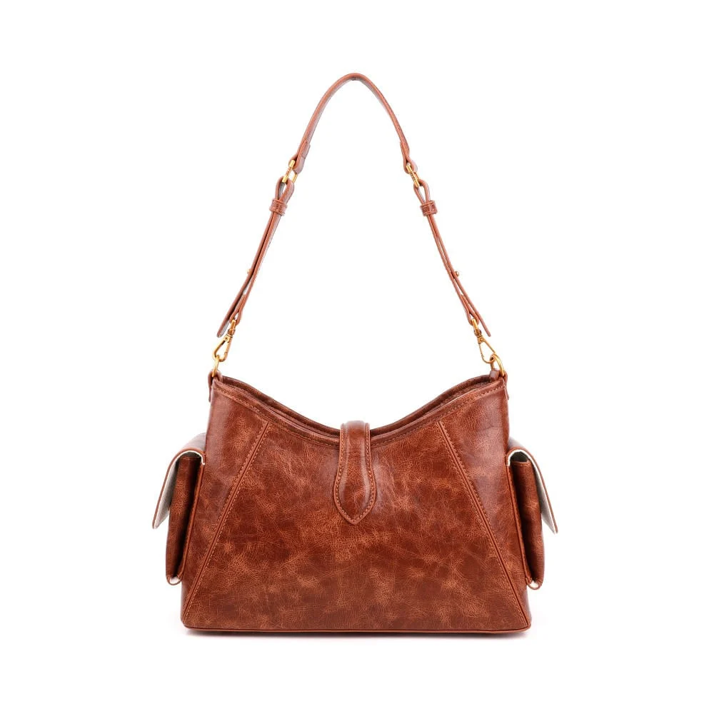 Bolsa Rustica Marrom Alça De Ombro - vista 5 de 6