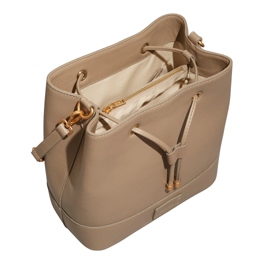 Bolsa Couro Floater Bege Alça De Ombro - vista 3 de 3