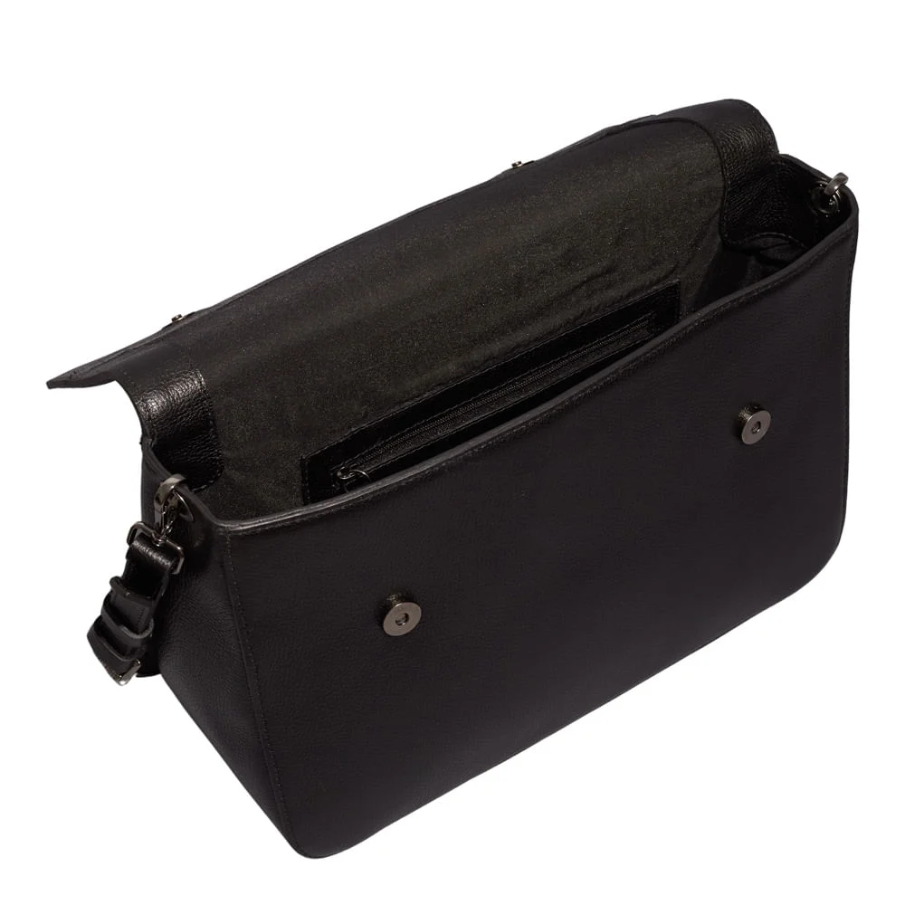 Bolsa Couro Floater Preta Alça De Ombro - vista 3 de 3
