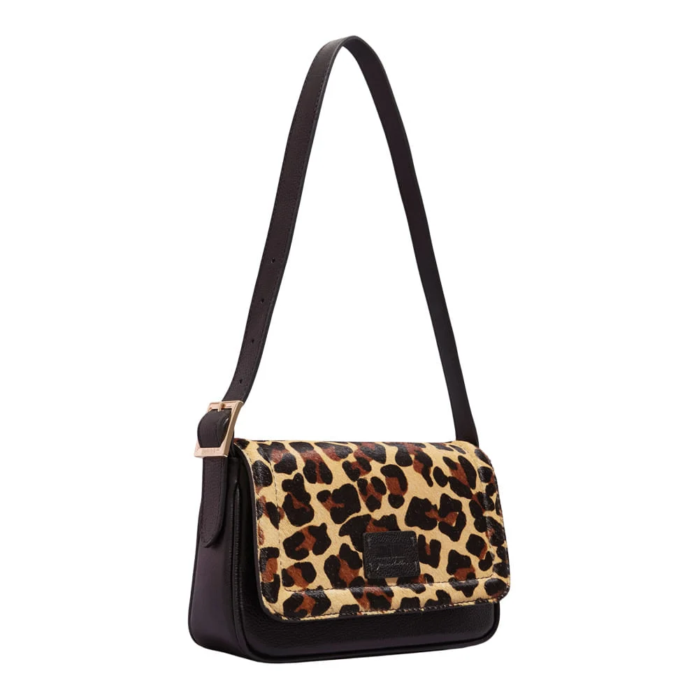 Bolsa Couro Pelo Animal Print Onça Alça De Ombro - vista 2 de 3