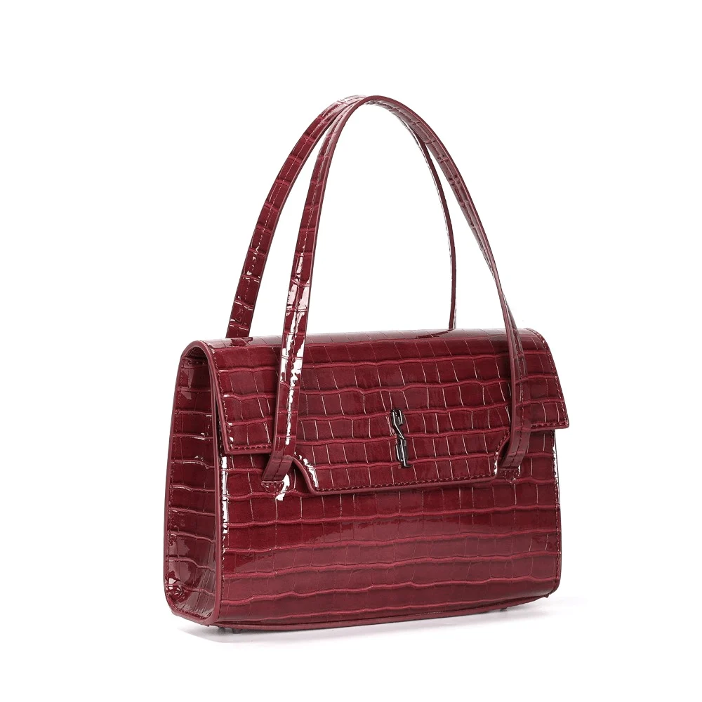 Bolsa Croco Vermelho Alça Dupla - vista 2 de 3