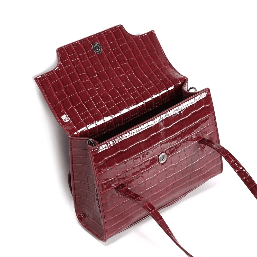 Bolsa Croco Vermelho Alça Dupla - vista 3 de 3