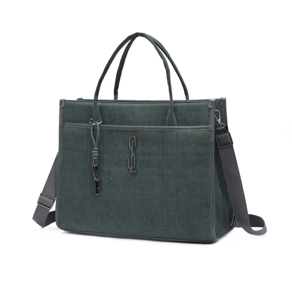 Bolsa g veludo cotele forest 2 - vista 3 de 7