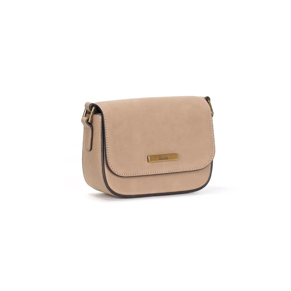 Bolsa Pequena Camurça Bege Alça Transversal - vista 2 de 3