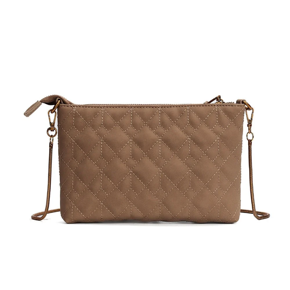 Bolsa Pequena Camurça Marrom Claro Alça Transversal - vista 6 de 6