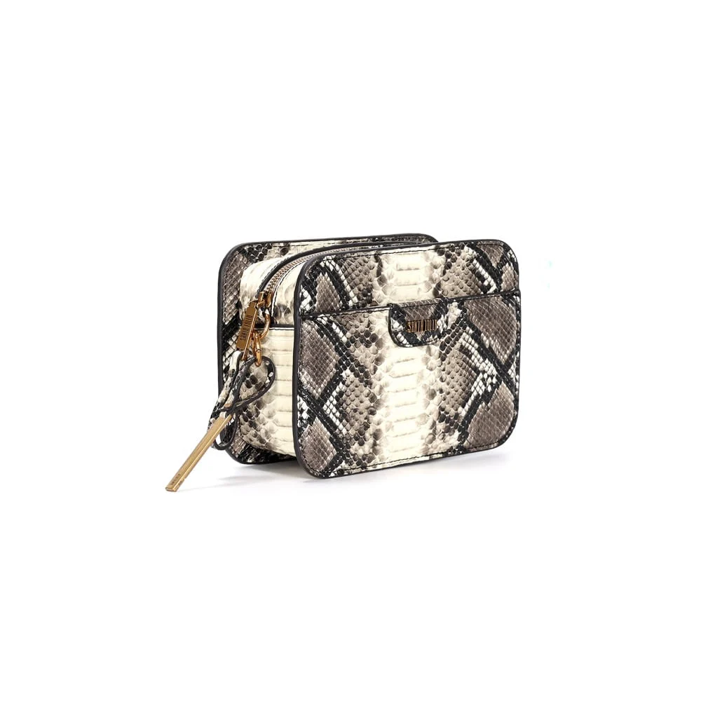 Bolsa Pequena Estampa Animal Print Cobra Alça Transversal - vista 2 de 3