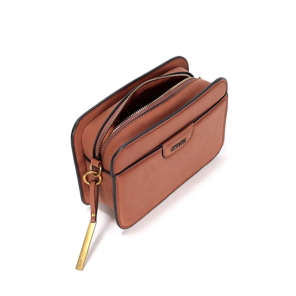 Bolsa Pequena Camurça Marrom Alça Transversal - vista 3 de 3