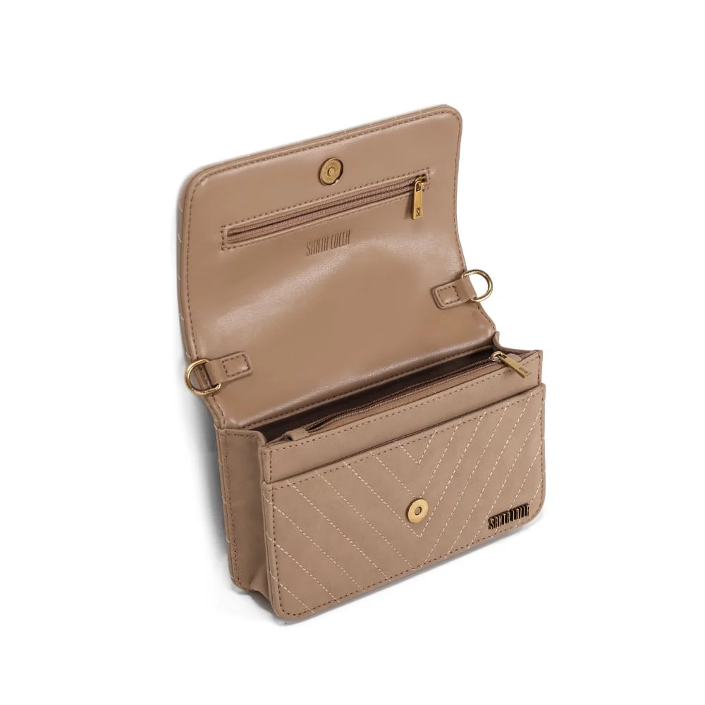 Bolsa Pequena Carmuça Bege Alça Transversal - vista 3 de 3