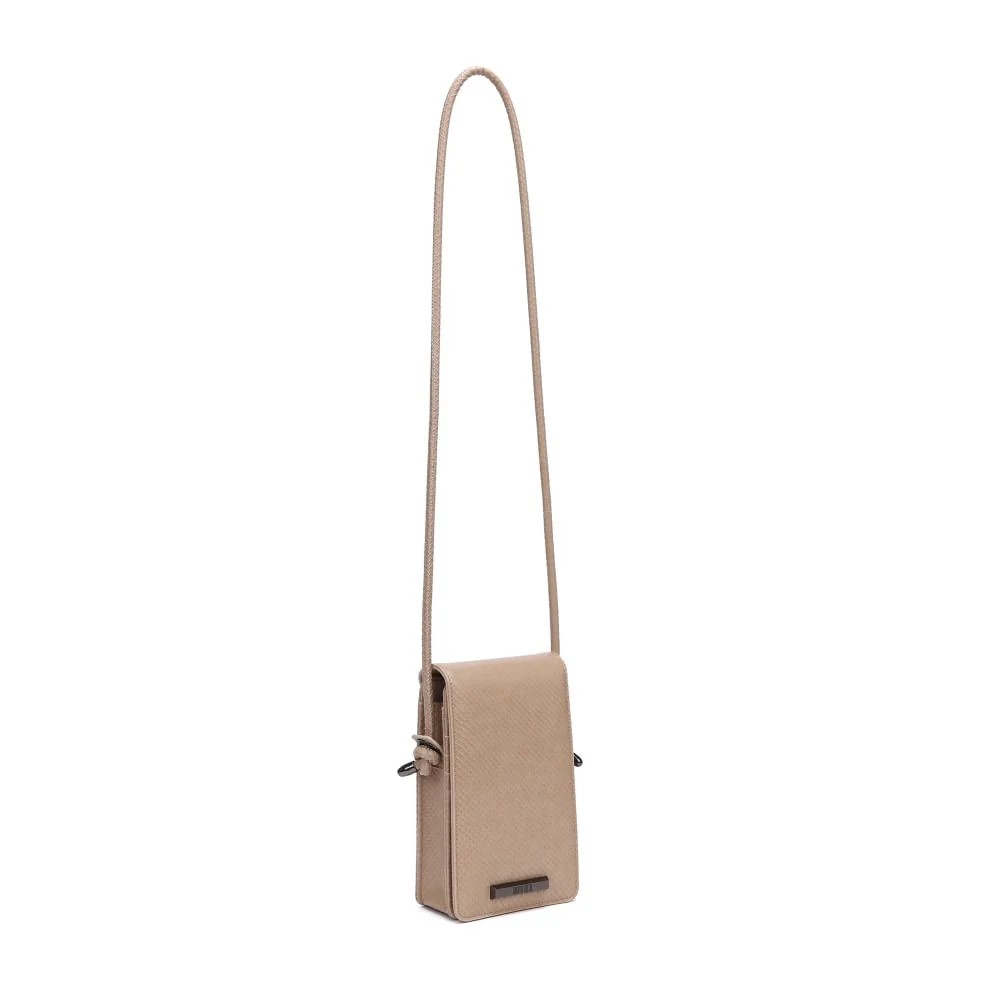 Bolsa Porta Celular Texturizada Cobra Bege Alça Transversal - vista 2 de 5