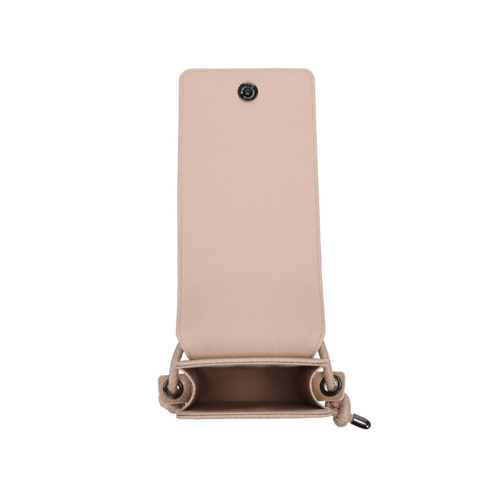 Bolsa Porta Celular Texturizada Cobra Bege Alça Transversal - vista 5 de 5