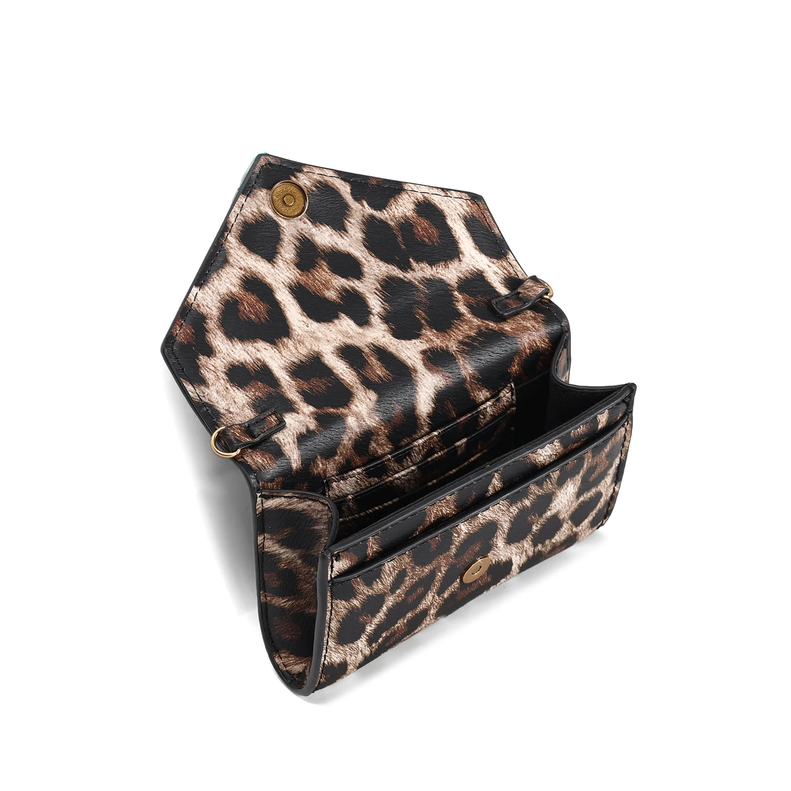 Bolsa Carteira Envelope Estampa Animal Print Onça Alça Transversal - vista 3 de 3