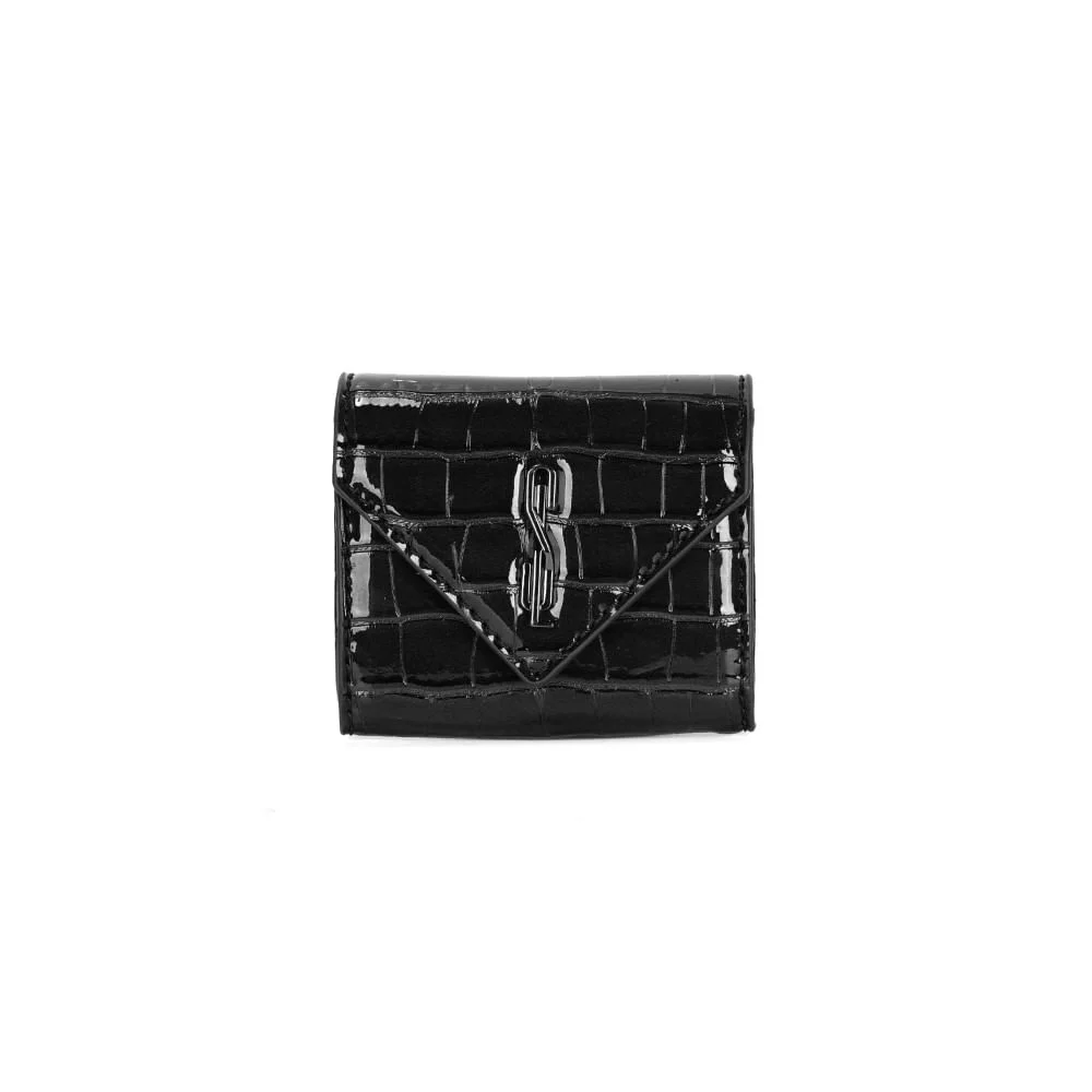 Porta cartao material croco preto 2 - vista 1 de 3