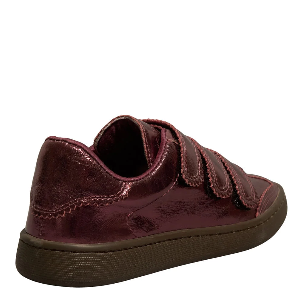 Tênis Velcro Couro Metalizado Marsala - vista 4 de 4
