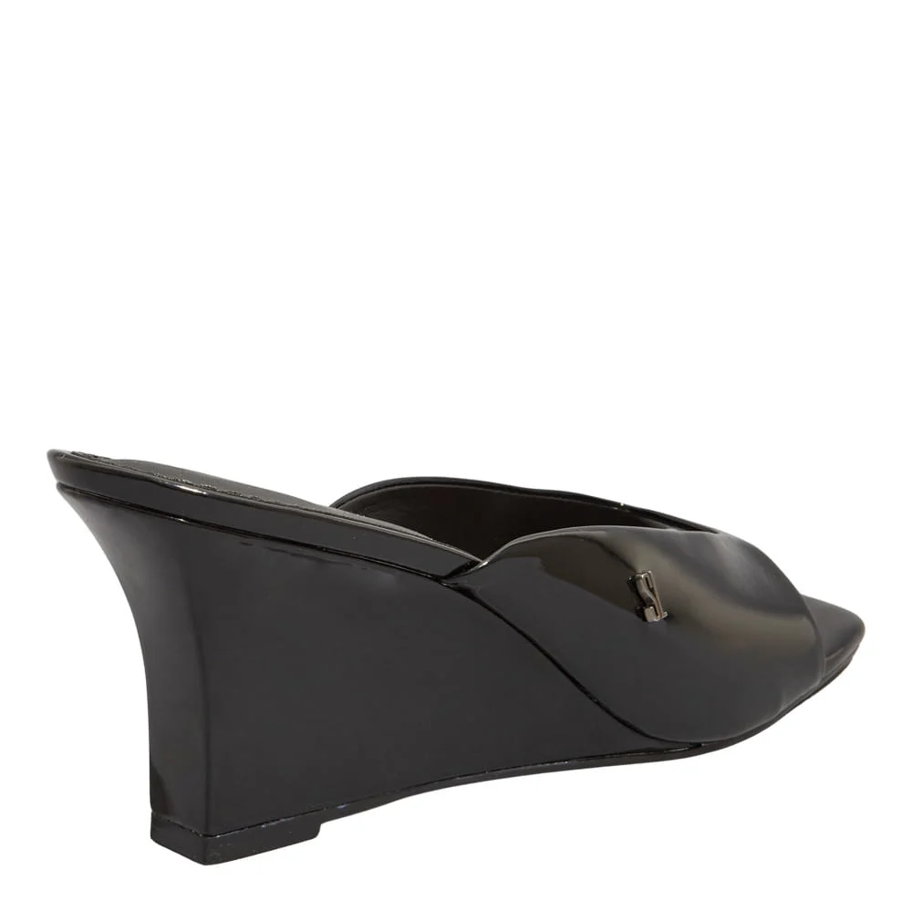 Mule Verniz Anzeli Preto Salto Anabela - vista 4 de 4