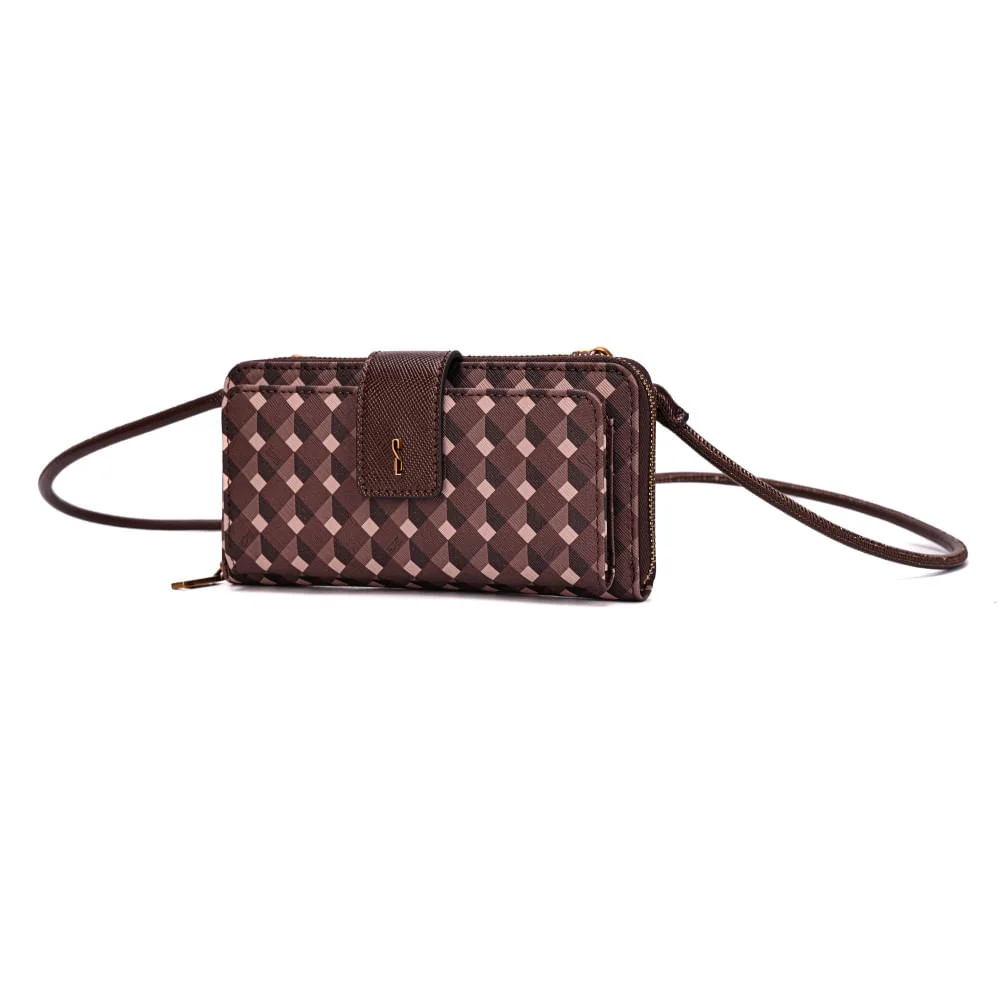 Carteira Bolsa Risco Cubos Brown - vista 2 de 6