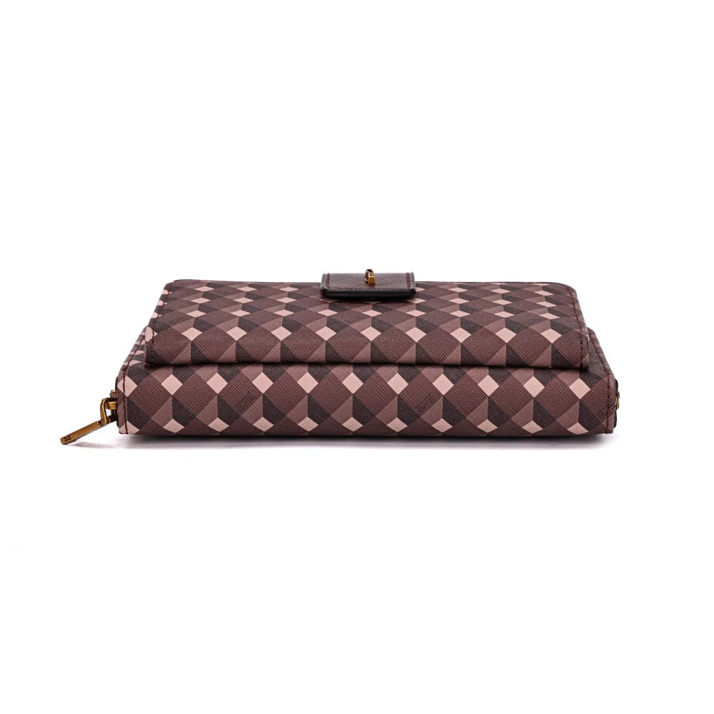 Carteira Bolsa Risco Cubos Brown - vista 5 de 6
